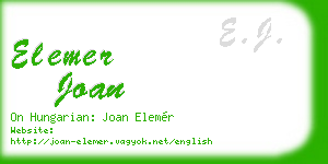 elemer joan business card